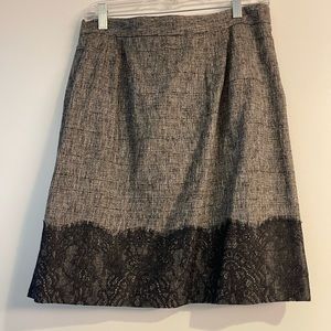 Classiques Entier tweed skirt with lace trim, size 8